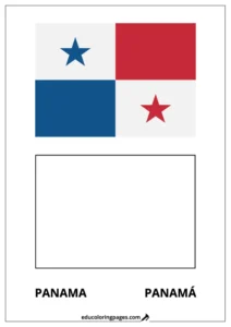 Panama Flag Coloring Page (Panamá) – Bilingual