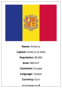 Andorra Flag Country Facts Educational