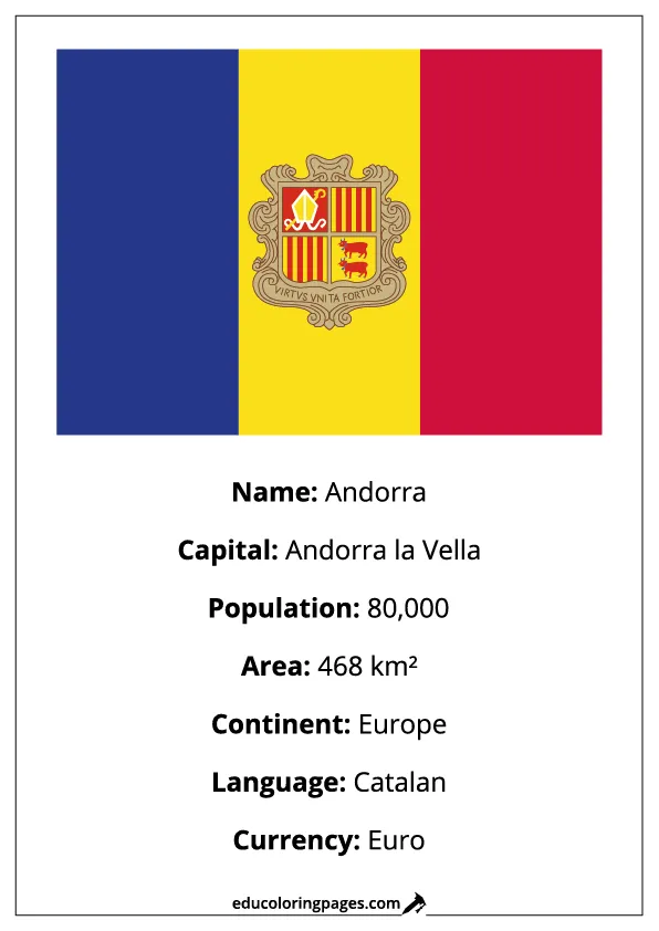 Andorra Flag Country Facts Educational