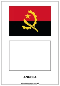 Angola Flag Coloring Page – Bilingual