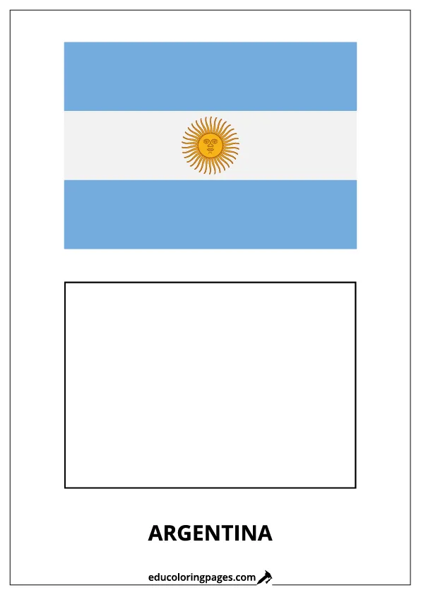 Argentina Flag Coloring Page – Bilingual