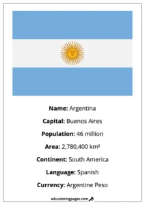 Argentina Flag Country Facts Educational