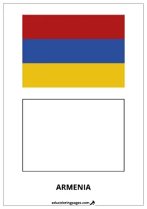 Armenia Flag Coloring Page – Bilingual