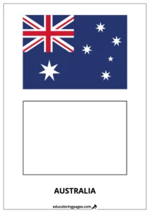 Australia Flag Coloring Page – Bilingual