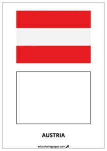 Austria Flag Coloring Page – Bilingual