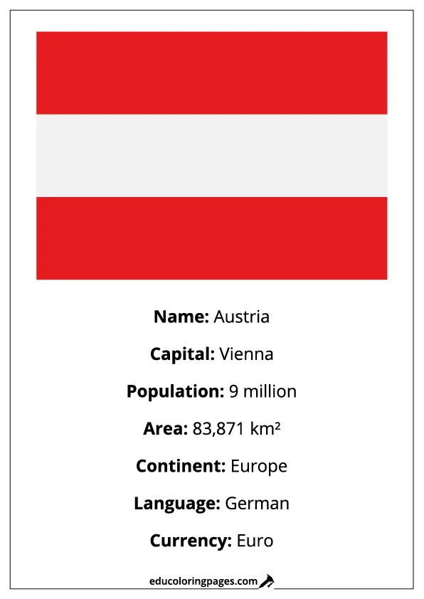 Austria Flag Country Facts Educational