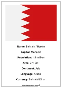 Bahrain Flag Country Facts Educational