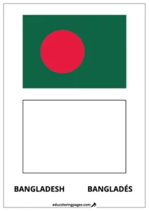 Bangladesh Flag Coloring Page (Bangladés) – Bilingual