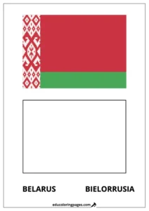 Belarus Flag Coloring Page (Bielorrusia) – Bilingual