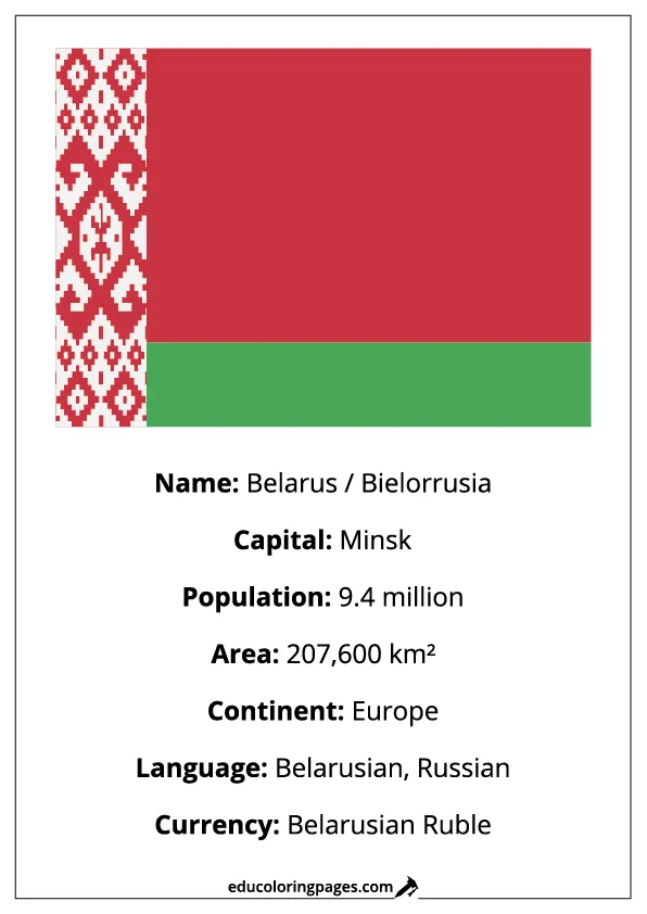 Belarus Flag Country Facts Educational