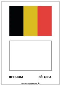 Belgium Flag Coloring Page (Bélgica) – Bilingual