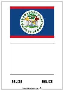 Belize Flag Coloring Page – Bilingual