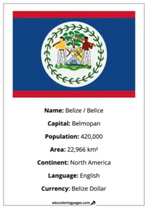 Belize Flag Country Facts Educational