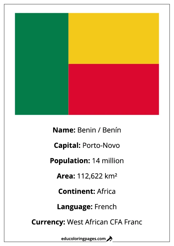 Benin Flag Country Facts Educational