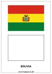 Bolivia Flag Coloring Page – Bilingual