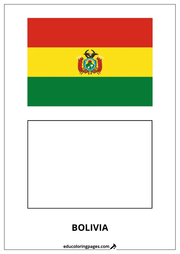 Bolivia Flag Coloring Page – Bilingual