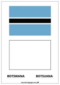 Botswana Flag Coloring Page – Bilingual