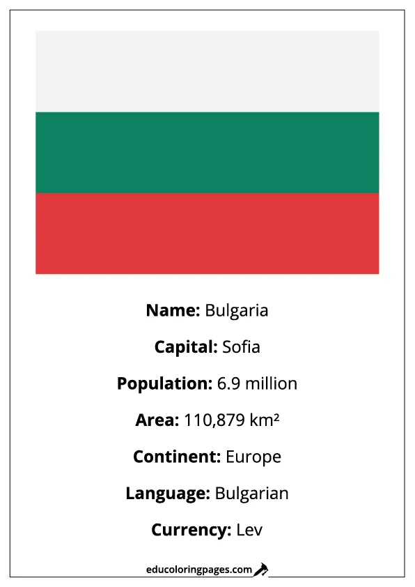 Bulgaria Flag Country Facts Educational
