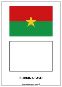 Burkina Faso Flag Coloring Page – Bilingual