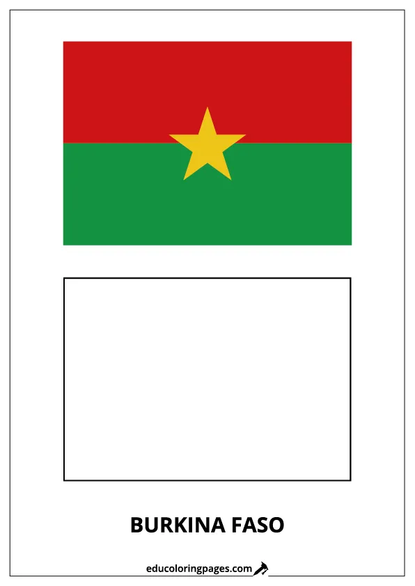 Burkina Faso Flag Coloring Page – Bilingual