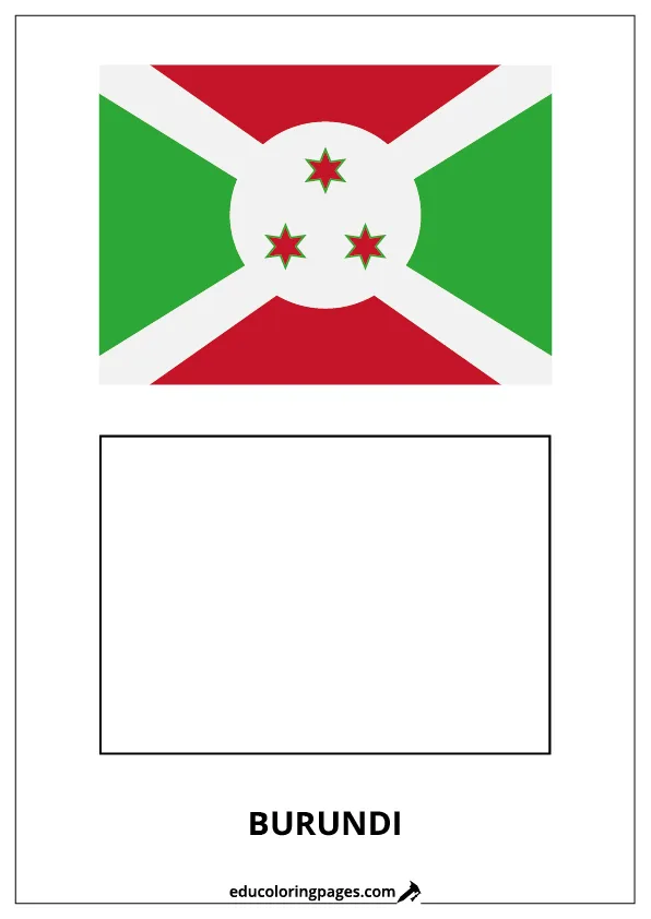 Burundi Flag Coloring Page – Bilingual