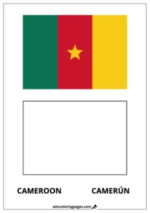 Cameroon Flag Coloring Page (Camerún) – Bilingual