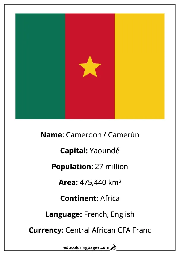 Cameroon Flag Country Facts Educational