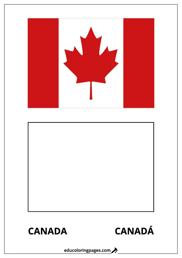 Canada Flag Coloring Page (Canadá) – Bilingual