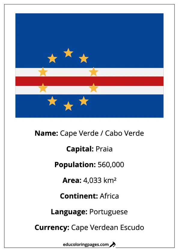 Cape Verde Flag Country Facts Educational