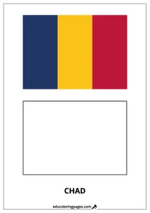 Chad Flag Coloring Page – Bilingual