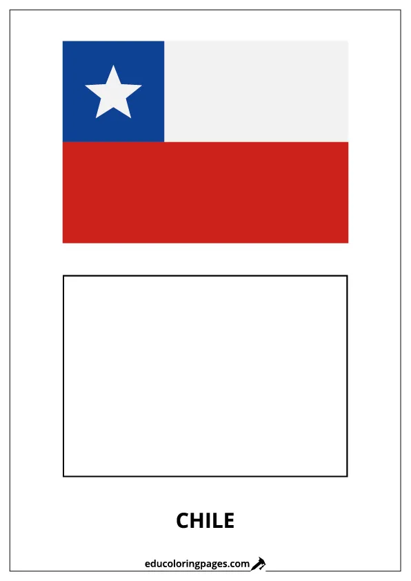 Chile Flag Coloring Page – Bilingual
