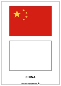 China Flag Coloring Page – Bilingual