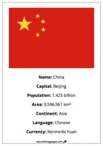 China Flag Country Facts Educational