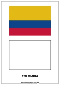 Colombia Flag Coloring Page – Bilingual