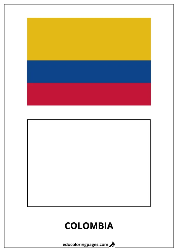 Colombia Flag Coloring Page – Bilingual