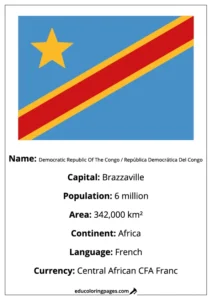 Congo Democratic Republic Flag Country Facts Educational