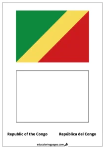 Republic of the Congo Flag Coloring Page (República del Congo) – Bilingual