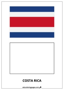 Costa Rica Flag Coloring Page – Bilingual