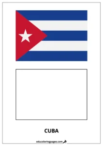 Cuba Flag Coloring Page – Bilingual