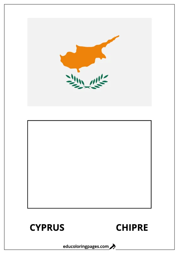 Cyprus Flag Coloring Page (Chipre) – Bilingual