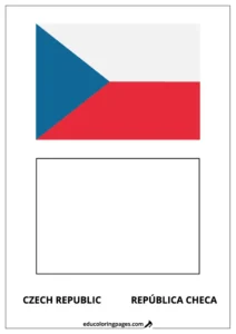 Czech Republic Flag Coloring Page (República Checa) – Bilingual