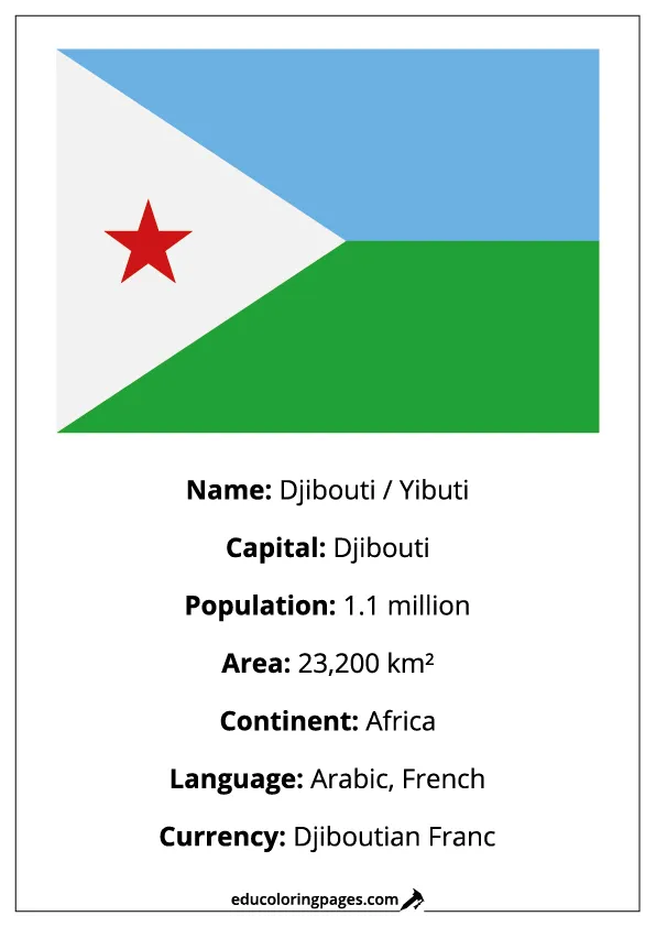Djibouti Flag Country Facts Educational