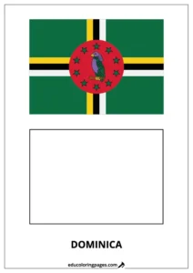 Dominica Flag Coloring Page – Bilingual