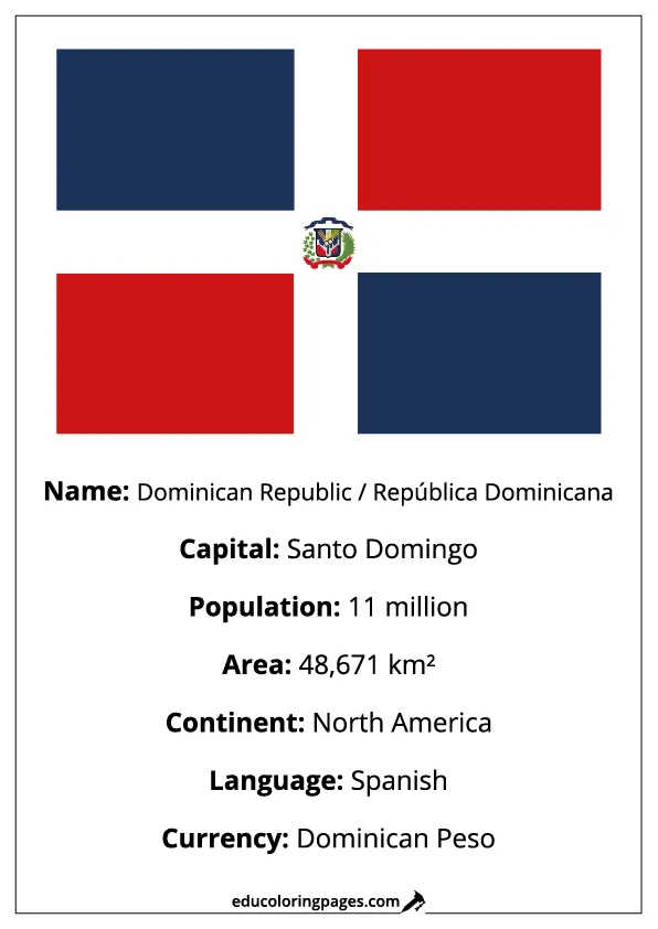 Dominican Republic Flag Country Facts Educational