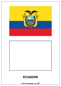 Ecuador Flag Coloring Page – Bilingual
