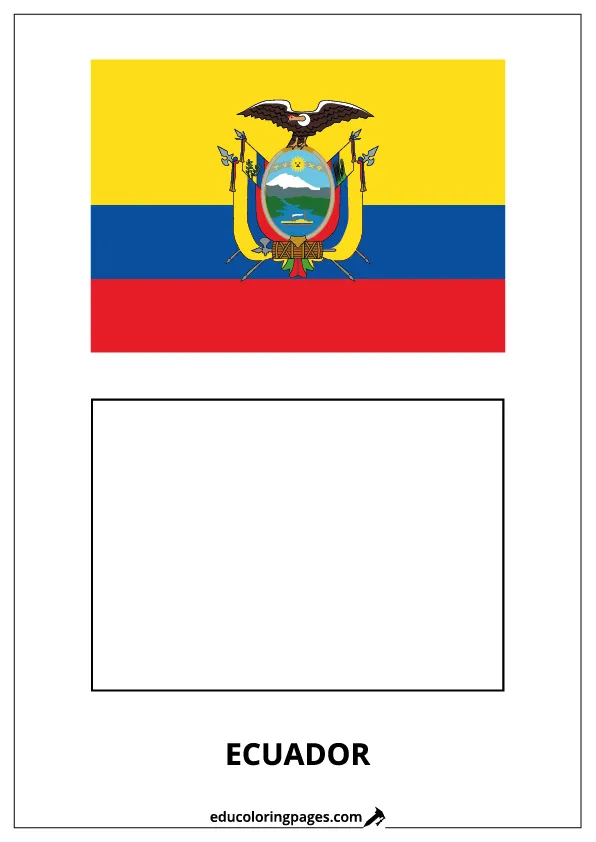 Ecuador Flag Coloring Page – Bilingual
