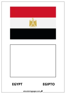 Egypt Flag Coloring Page (Egipto) – Bilingual