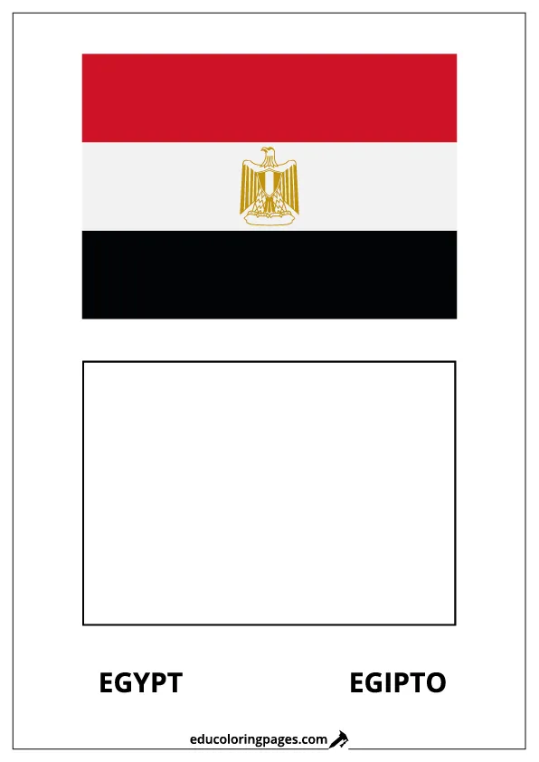 Egypt Flag Coloring Page (Egipto) – Bilingual