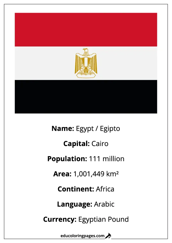 Egypt Flag Country Facts Educational