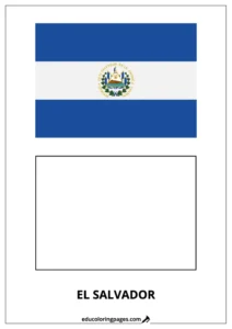 El Salvador Flag Coloring Page – Bilingual